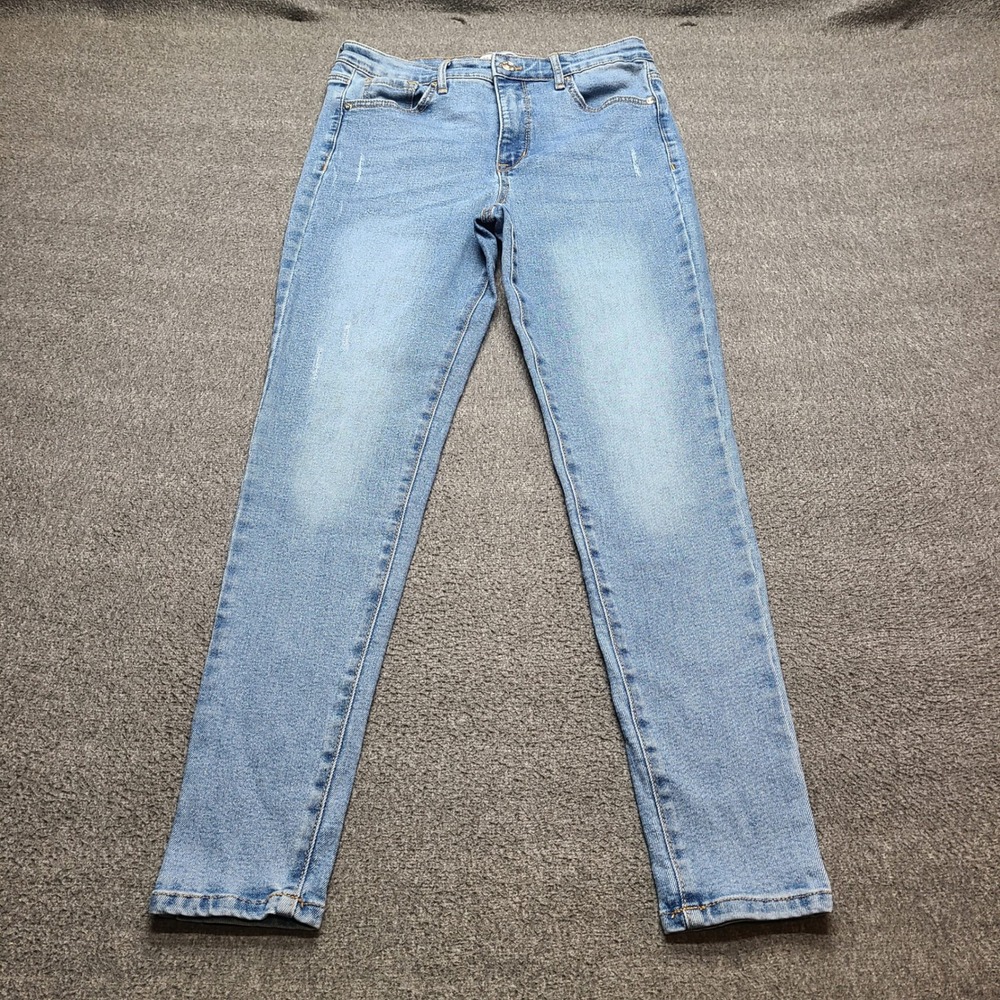 Nine‎ West Super Skinny Jeans Womens 10 Blue Excellent Light Wash Stretch Denim